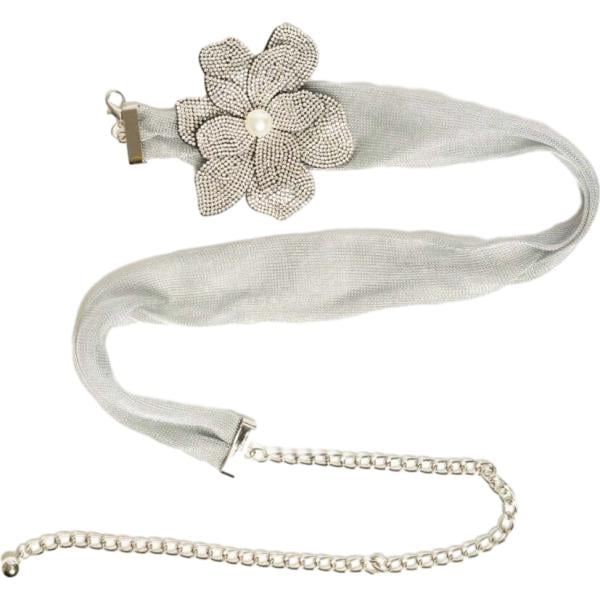 Cintura da donna in grigio chiaro con strass in plastica Nunalie