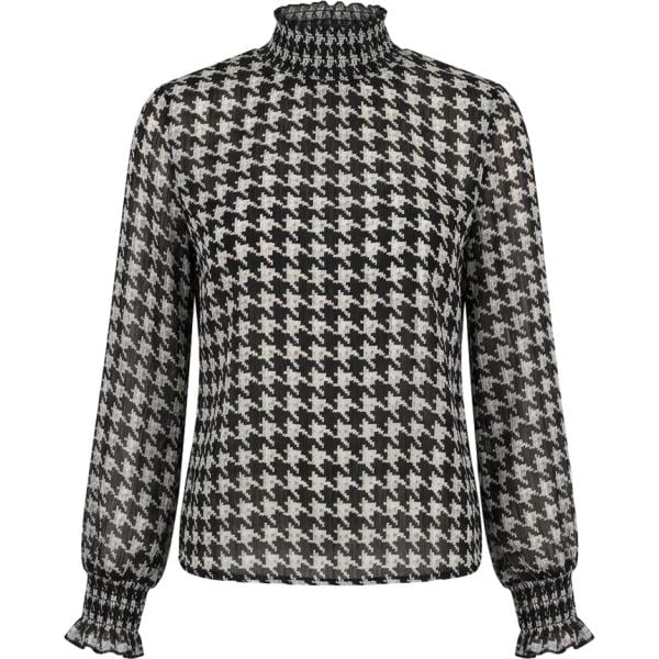 Casacca da donna in nero pece pied de poule Nunalie