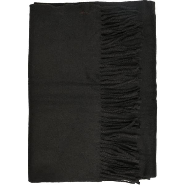 Sciarpa da donna in nero pece con frange in lana Nunalie