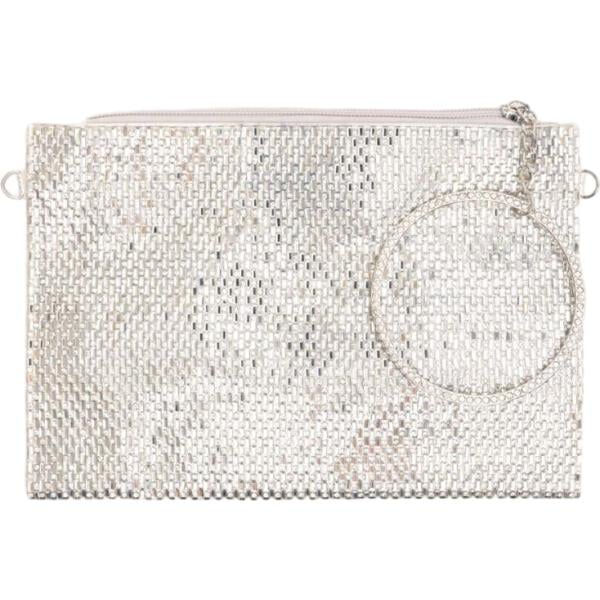 Pochette da donna in grigio chiaro con strass Nunalie