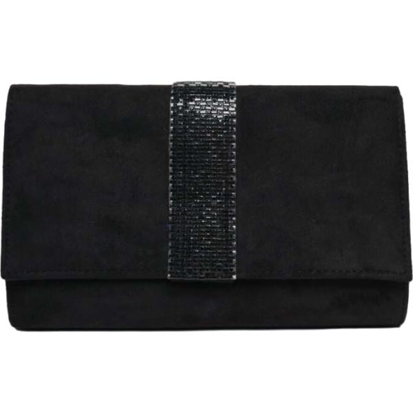 Pochette da donna in nero pece con strass Nunalie