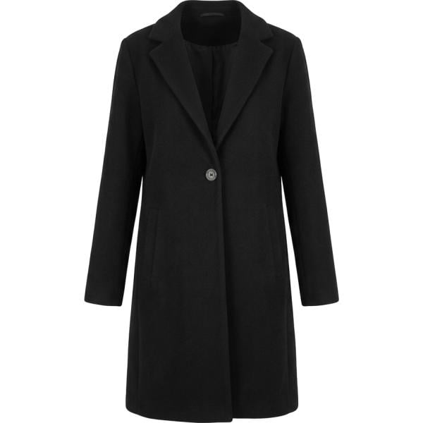 Cappotto da donna in nero pece collo con revers monopetto Nunalie