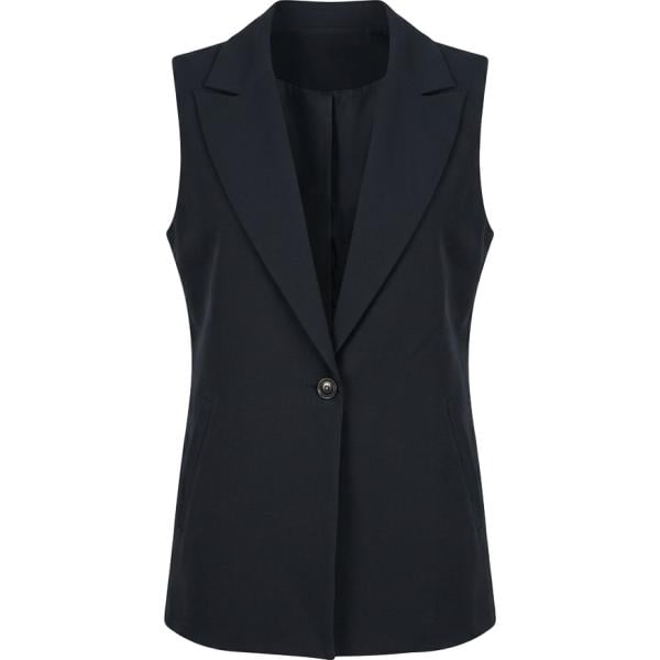 Gilet da donna in blu scuro collo con revers monopetto Nunalie