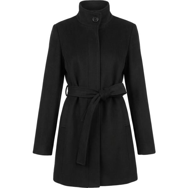 Cappotto da donna in nero pece collo alto con zip in viscosa Nunalie