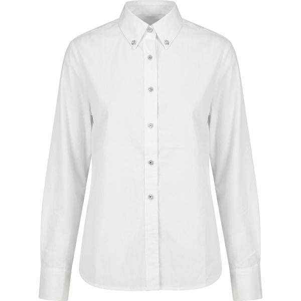 Camicia da donna in bianco neve con bottoni in cotone Nunalie