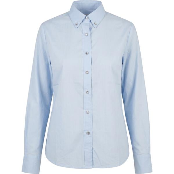 Camicia da donna in azzurro con bottoni in cotone Nunalie
