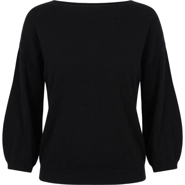 Maglione da donna in nero pece lavorato a maglia con scollo in viscosa Nunalie