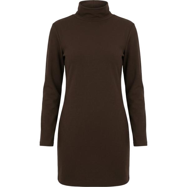 Vestito corto da donna in marrone scuro collo a dolcevita corto Nunalie