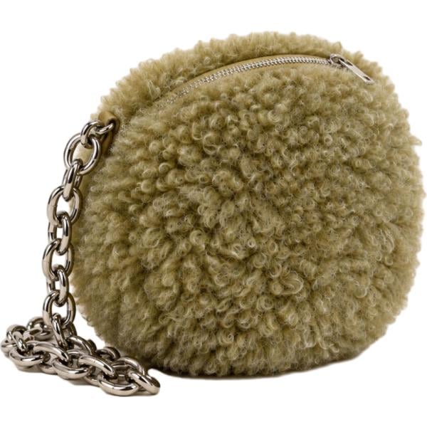 Clutch da donna intero in verde scuro con zip Nunalie Nunalie