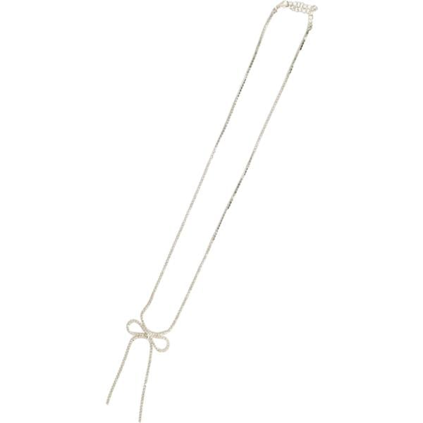 Collana da donna in grigio chiaro con strass lungo in metallo Nunalie