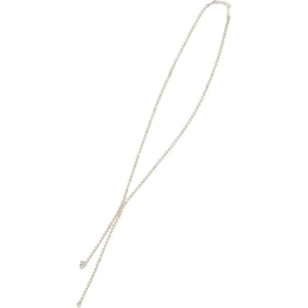 Collana da donna in grigio chiaro a fiori con strass lungo in metallo Nunalie