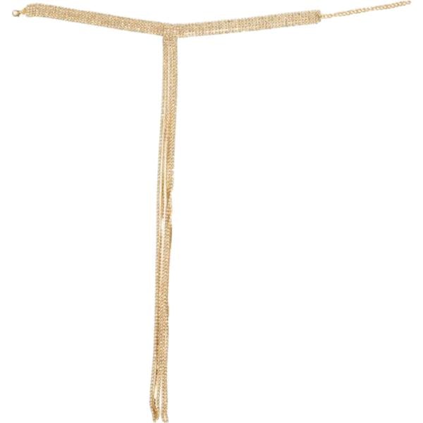 Collana da donna in giallo scuro con strass girocollo lungo in metallo Nunalie