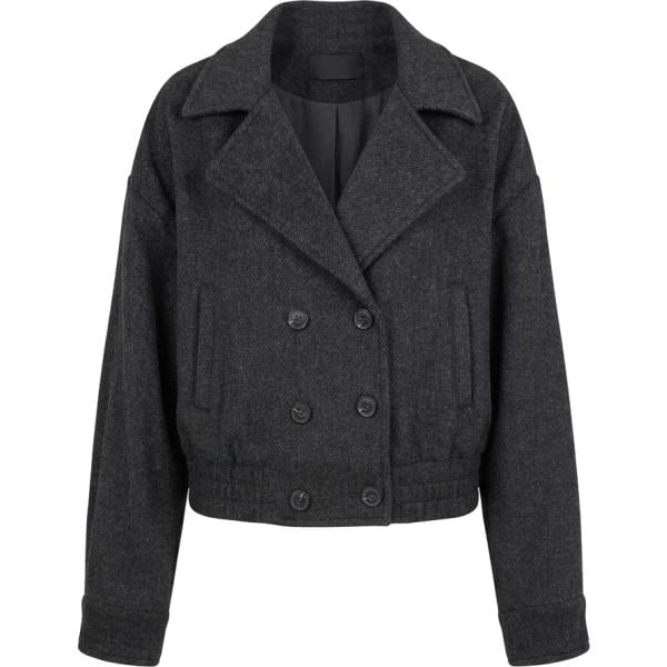 Cappotto da donna doppiopetto in grigio scuro Nunalie