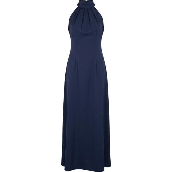 Vestito lungo da donna in blu scuro con scollo lungo Nunalie