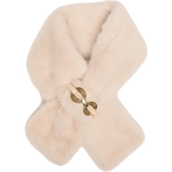 Sciarpa da donna in bianco avorio geometrica con fibbia in metallo Nunalie Nunalie