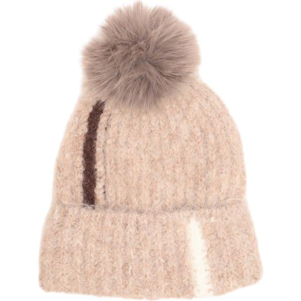 Beanie da donna in rosa chiaro lavorato a maglia in lana Nunalie Nunalie