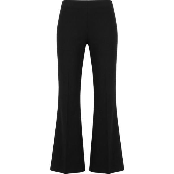 Pantaloni a palazzo da donna in nero pece lungo a vita alta in viscosa Nunalie