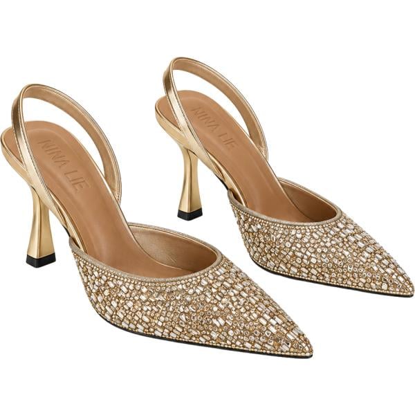 Décolleté da donna in marrone chiaro con tacco Nunalie Nunalie