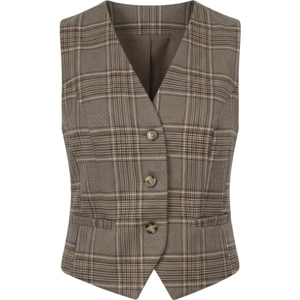 gilet Nunalie grigio a quadri
