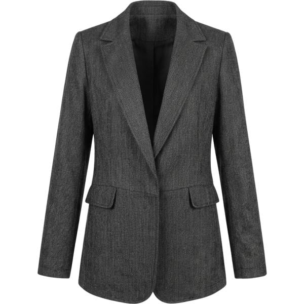 Giacca da donna in grigio scuro collo con revers in acrilico Nunalie