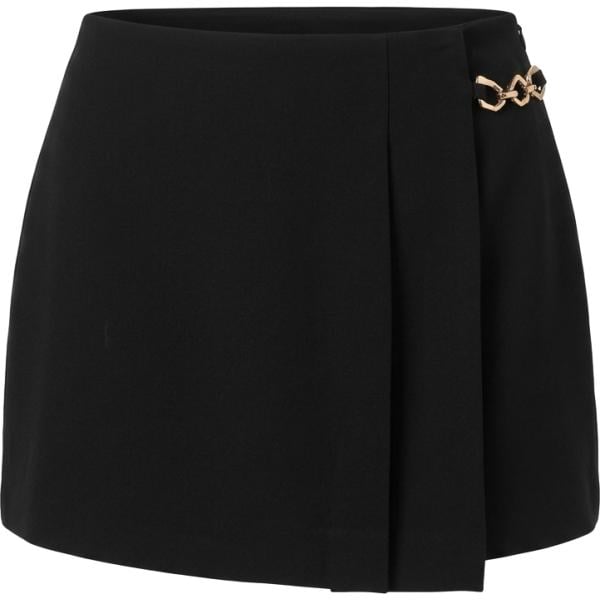 Gonna da donna mini in nero pece corto a vita alta in viscosa Nunalie Nunalie