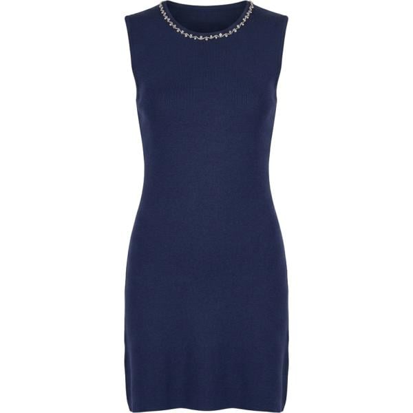 Vestito corto da donna in blu scuro con strass corto Nunalie