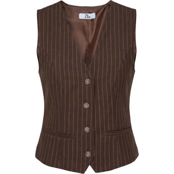 gilet I am marrone a righe
