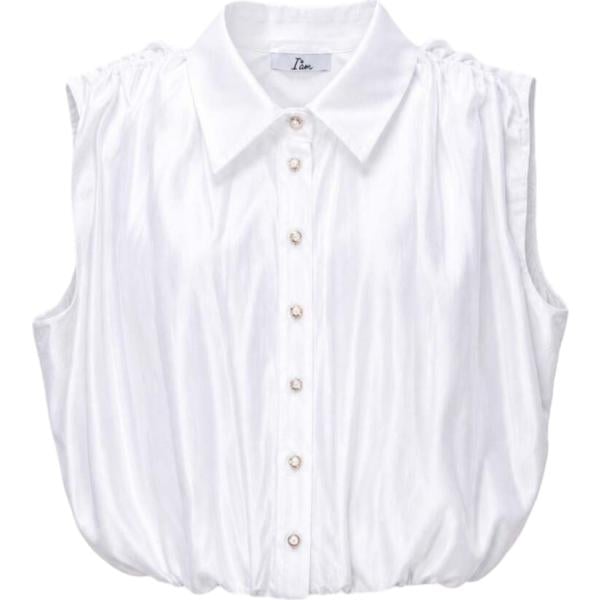 top I am bianco tinta unita