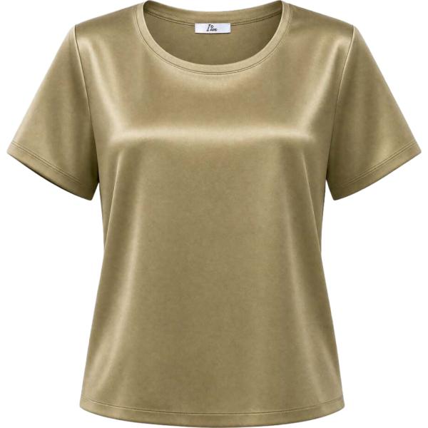 t-shirt I am marrone tinta unita