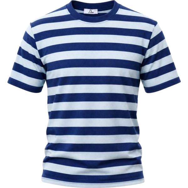 t-shirt I am blu a righe