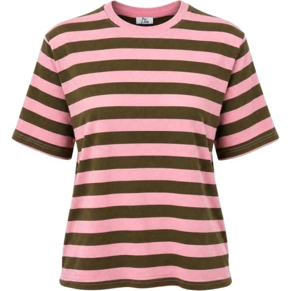 t-shirt I am verde a righe