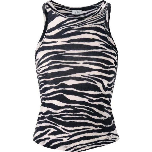 canottiere I am nero animalier