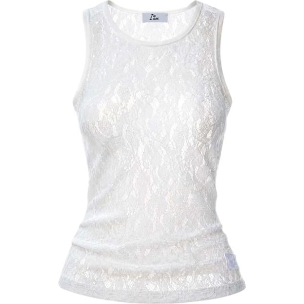 top I am bianco tinta unita