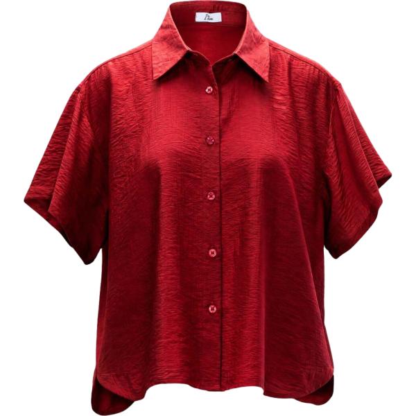 camicie a manica corta I am rosso tinta unita