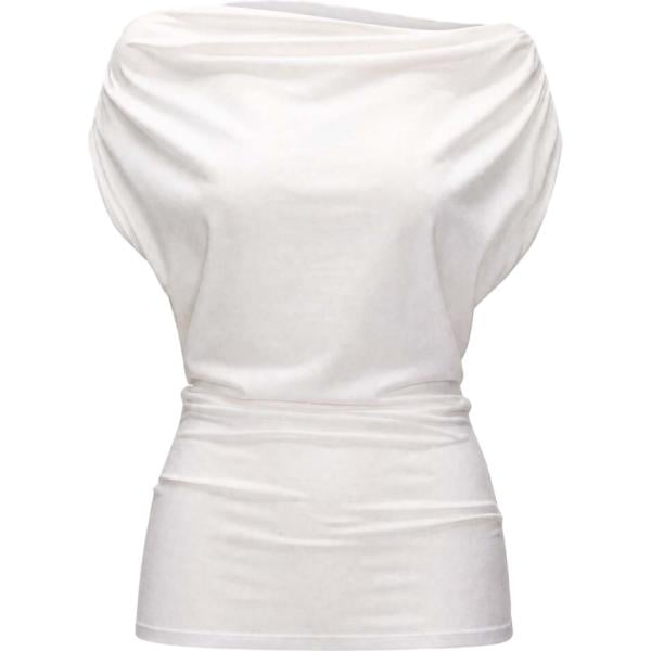 top I am bianco tinta unita