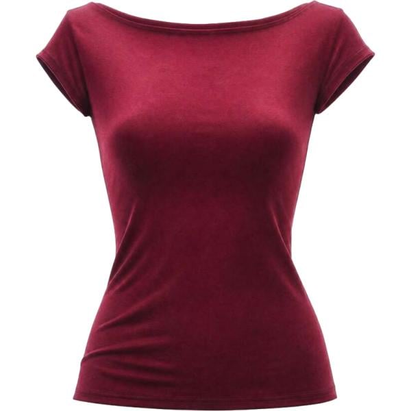 top I am rosso tinta unita