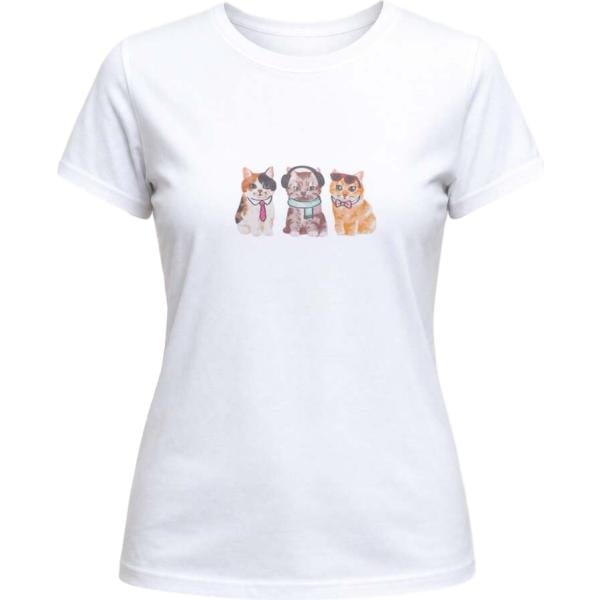 t-shirt I am bianco con stampe