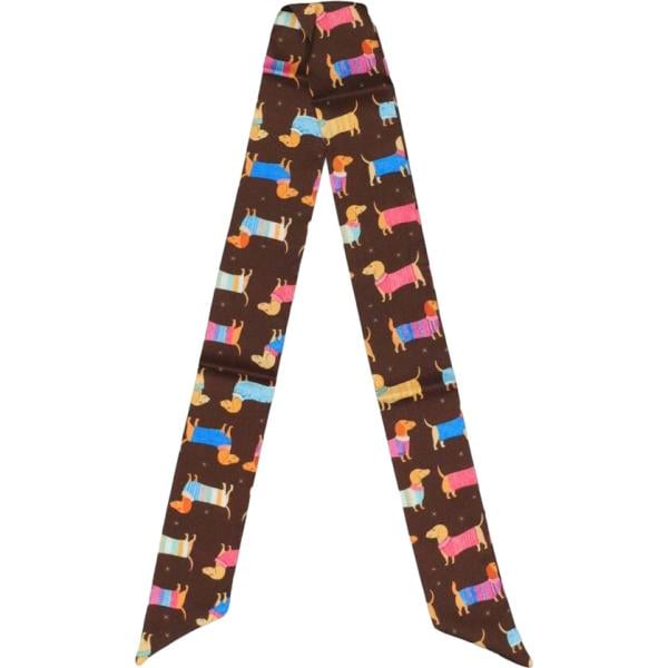 Foulard da donna in marrone scuro geometrica a punta in viscosa I am I am