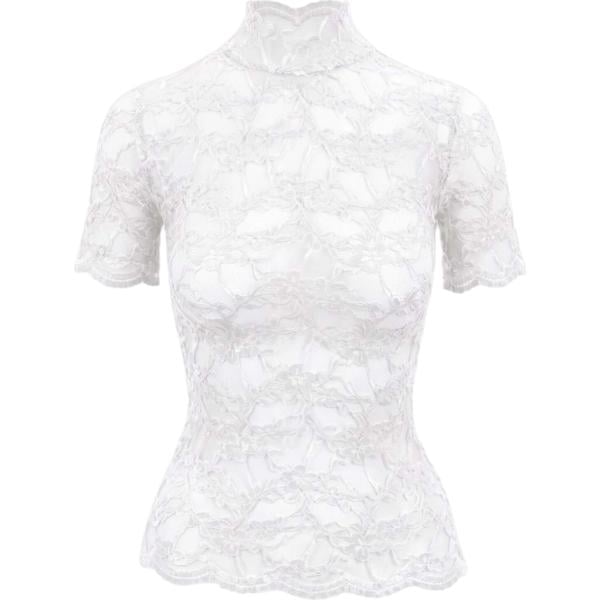 top I am bianco a fiori