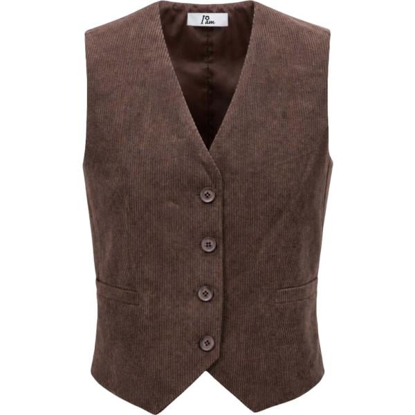 gilet I am marrone tinta unita