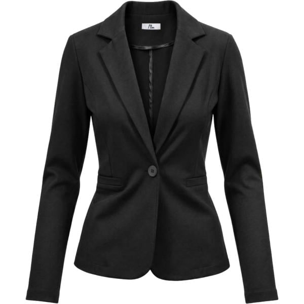 Giacca da donna in nero pece collo con revers monopetto con bottoni in viscosa I am I am