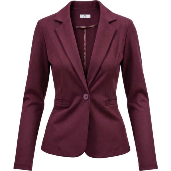Giacca da donna in marrone scuro collo con revers monopetto con bottoni in viscosa I am