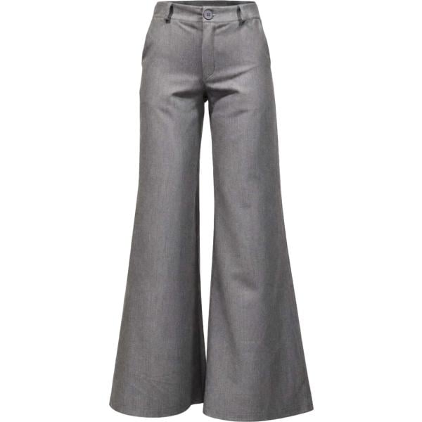 Pantaloni da donna in grigio scuro maxi a vita media con bottoni in viscosa I am