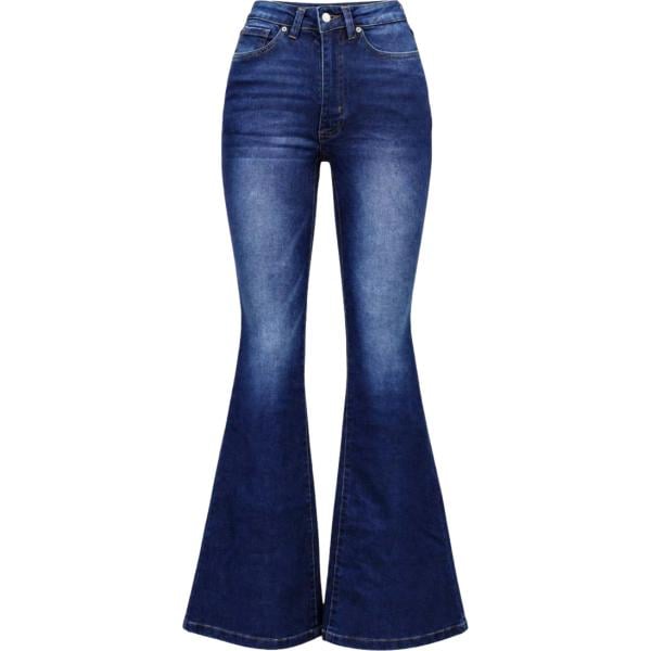 Jeans bootcut da donna in blu scuro maxi con bottoni in viscosa I am I am