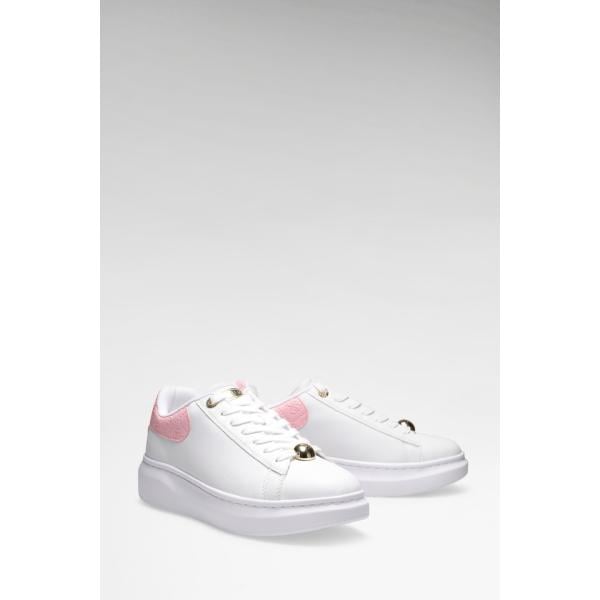 Sneakers mujer light gray de tacón con lazos poliéster Guess