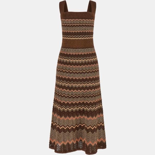 vestidos midi/longuettes Marciano Guess marrón de rayas