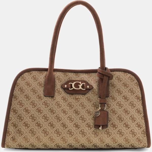 Bolso de mano mujer light brown con cremallera Guess