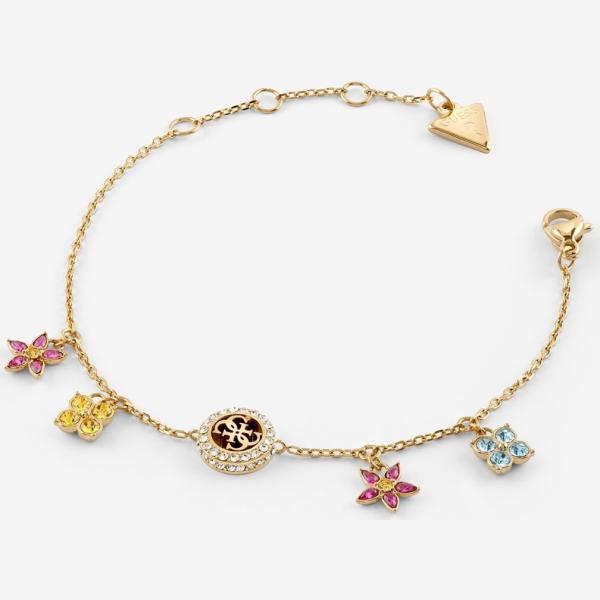 Pulsera mujer snow white de flores lana de alpaca Guess
