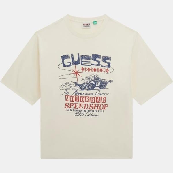 camiseta Guess blanco con diseños