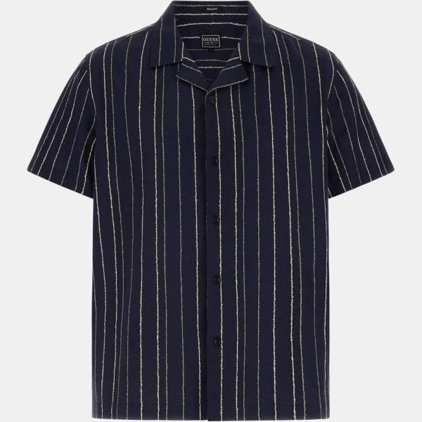 camisas de manga corta Guess negro de rayas